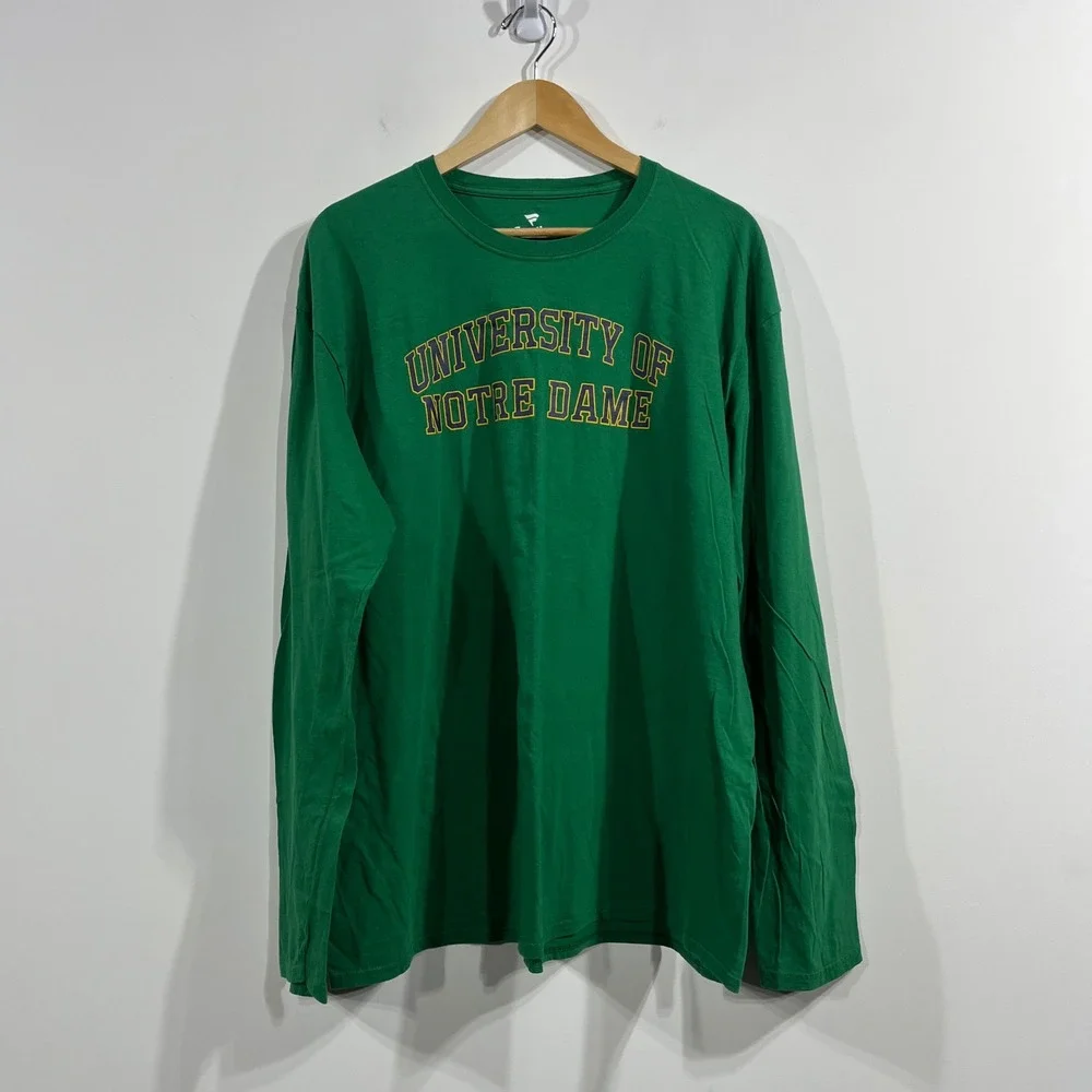 Fanatics University Notre Dame Fighting Irish Green Long Sleeve T-Shirt Mens XXL